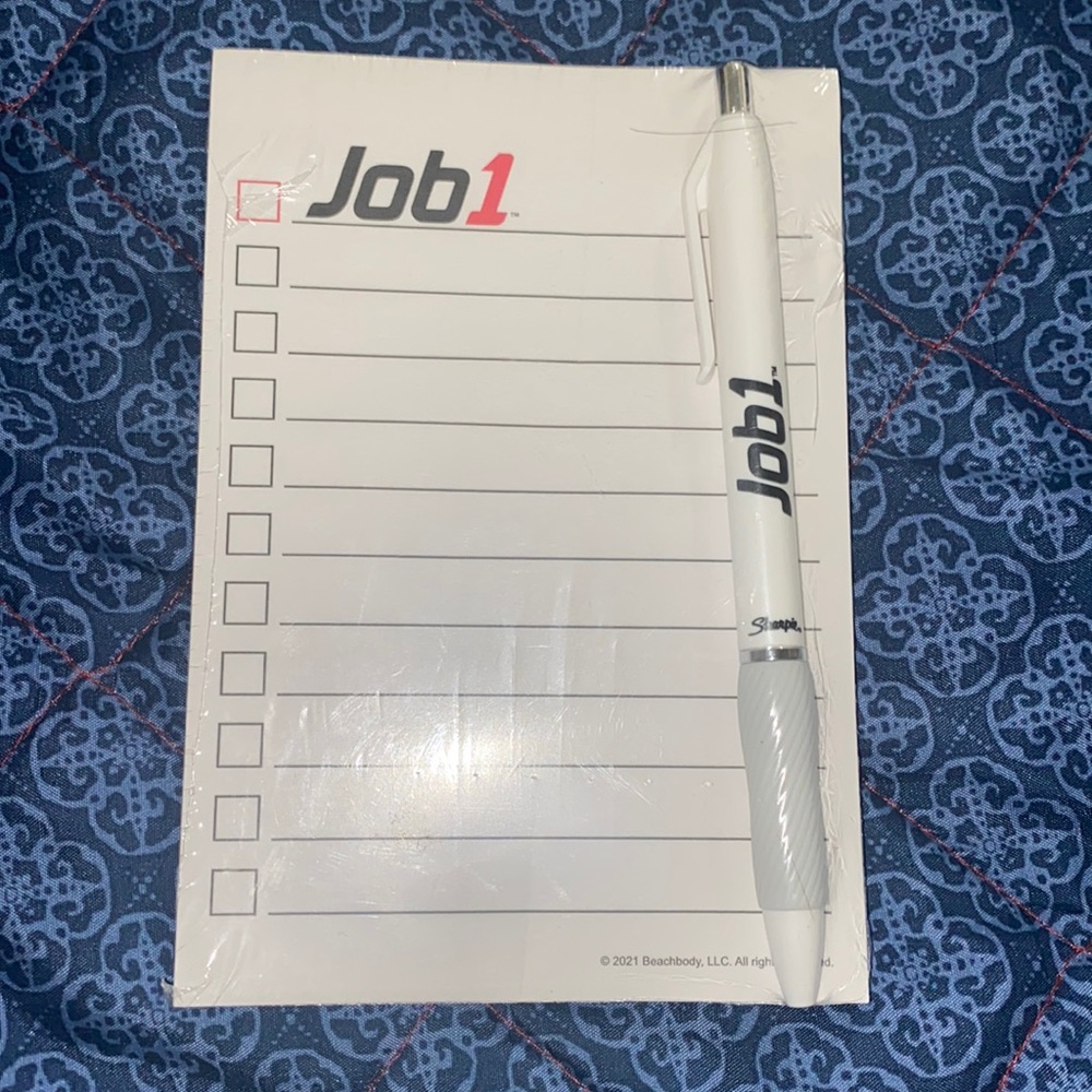 ☀️ Job1 Beachbody Notepad and Pen Set - NWT never opened
